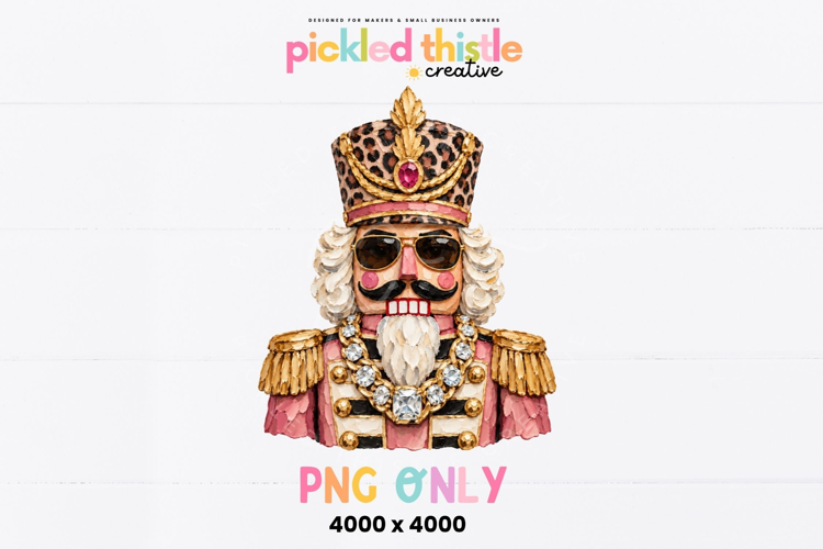 Bling Nutcracker PNG, Leopard Christmas Nutcracker Design