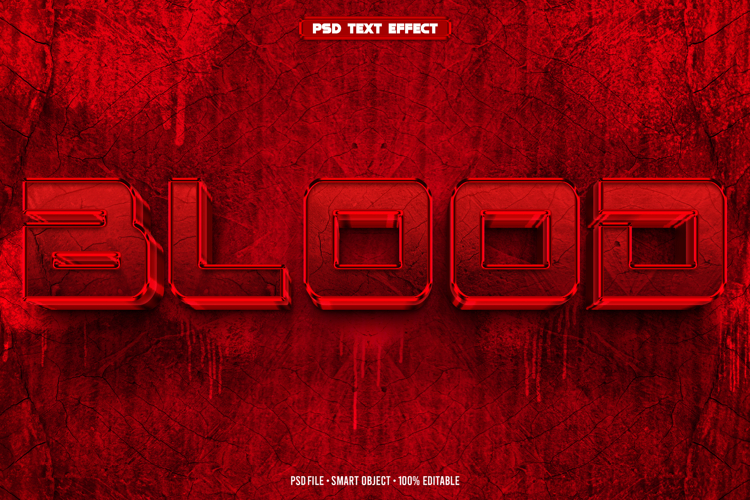 Blood 3D editable text effect