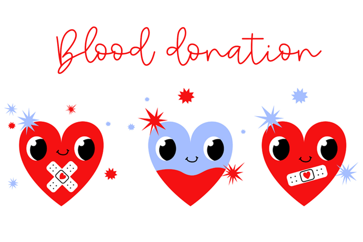 Cute Blood Donation Heart Clipart Set 3 Kawaii Medical