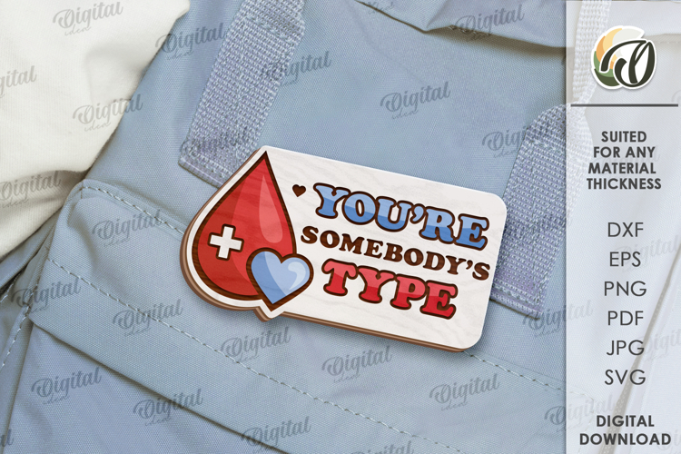 Blood Donor Badge Laser Cut. Blood Donation Badge SVG