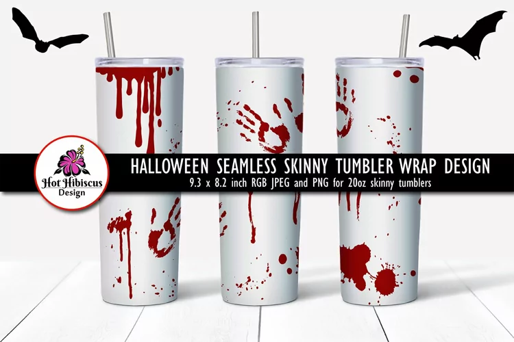 Halloween Blood Splatter 20oz Skinny Tumbler Seamless Wrap