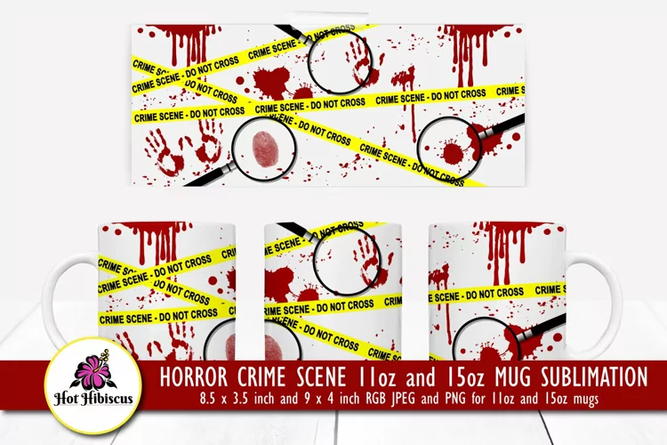 Crime Scene Mug Sublimation | Halloween Mug Sublimation