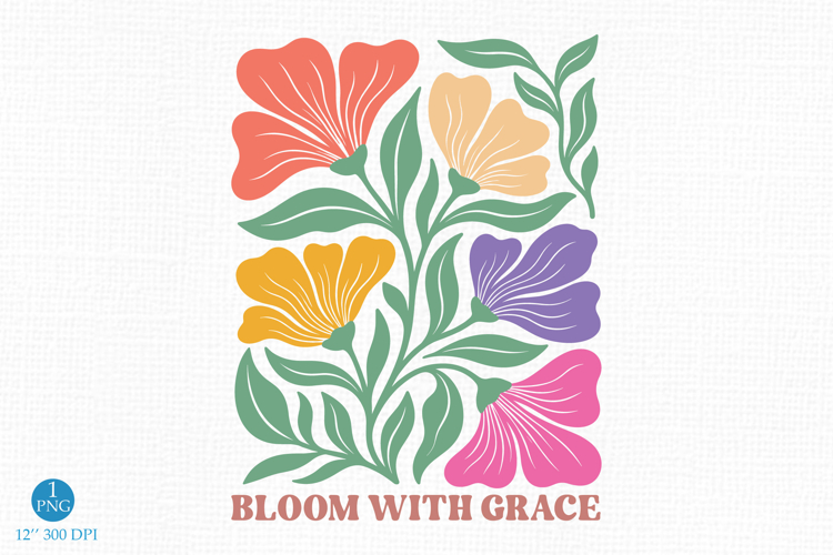 Bloom With Grace Floral PNG, Elegant Flower Design