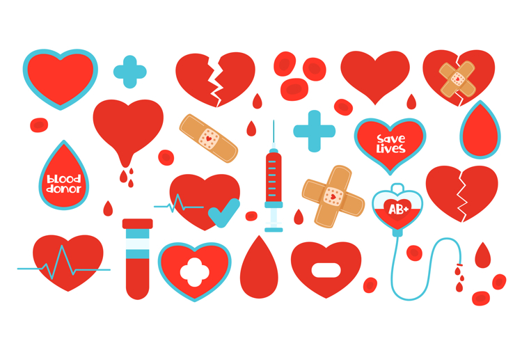 Blood Donation & Heart Health Clipart
