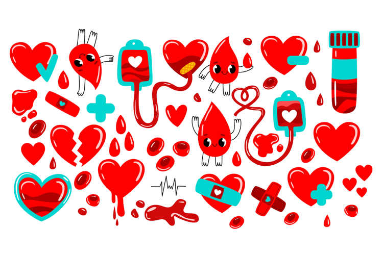 Blood Donation & Healthcare Clipart 26 Hand-Drawn Medical
