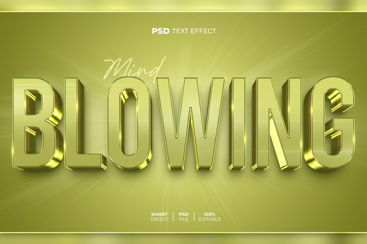 Blowing 3D editable text effect example image 1