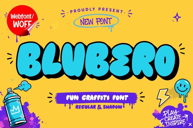Blubero | Fun Graffiti Webfont | Playful Bubble Display Font example image 1