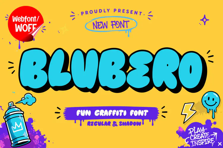 Blubero | Fun Graffiti Webfont | Playful Bubble Display Font