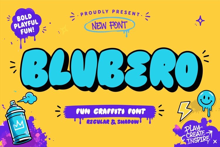 Blubero Fun Graffiti Display Font | Playful Bubble Street example image 1