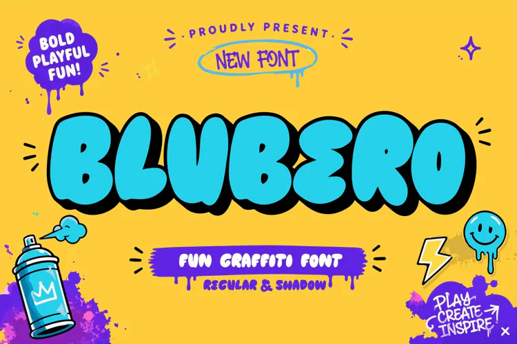 Blubero Fun Graffiti Display Font | Playful Bubble Street