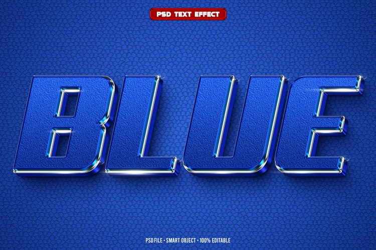 Blue 3D editable text effect