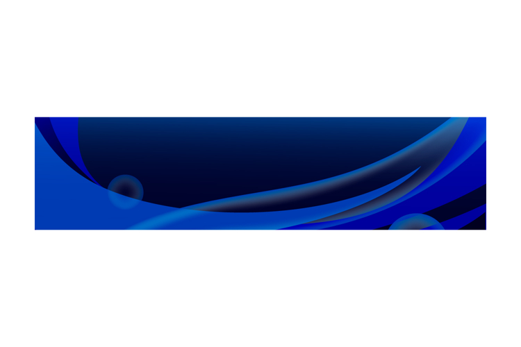 Blue abstract dynamic wave decoration horizontal banner and