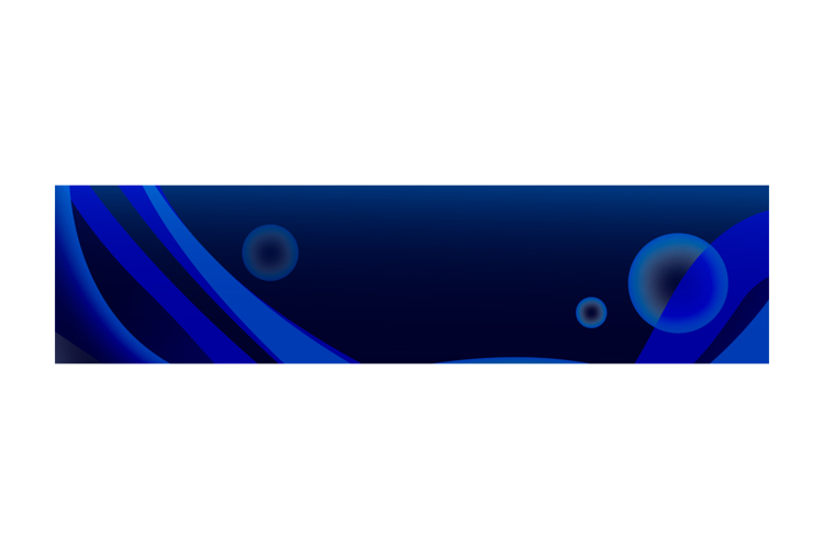 Blue abstract dynamic wave decoration horizontal banner and