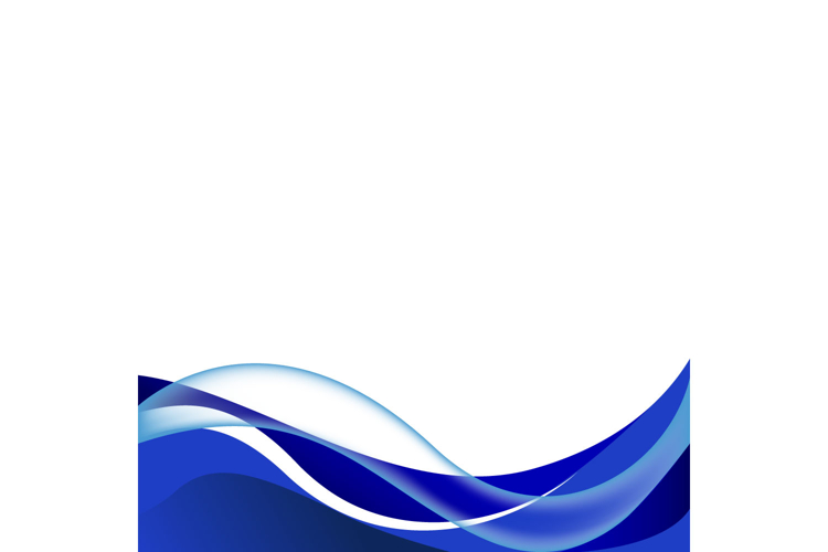 Blue abstract wavy shapes transparent banner element