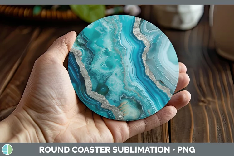 Blue Agate Round Coaster Sublimation Coaster Designs