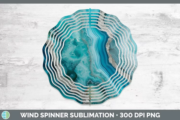 Blue Agate Wind Spinner Sublimation Spinner Designs