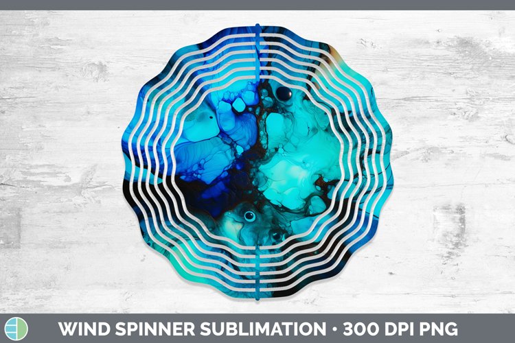 Blue Alcohol Ink Wind Spinner Sublimation Spinner Designs
