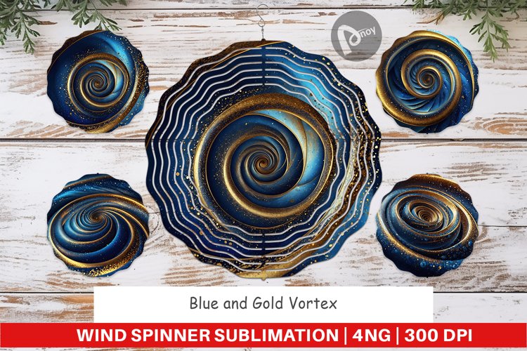 Wind Spinner Blue and Gold Vortex example image 1