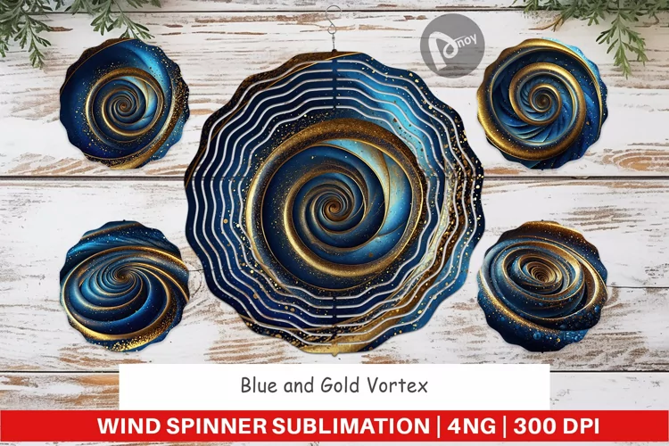 Wind Spinner Blue and Gold Vortex