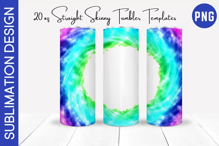 Blue and Green Tie Dye 20 oz Skinny Tumbler