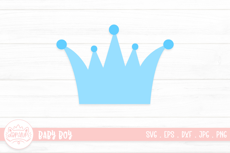 Blue Baby Crown Illustration