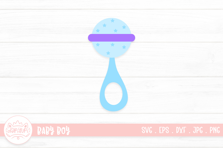 Blue Baby Rattle Illustration