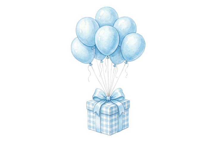 Blue Bloon Gift Png |Little Racer Png