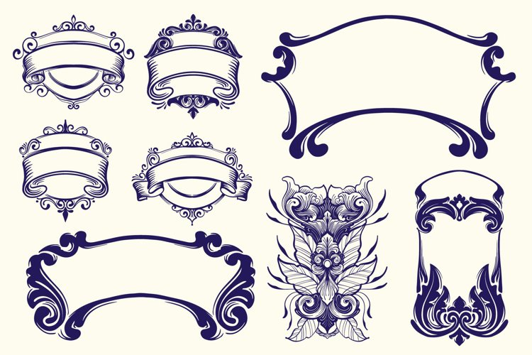 Blue Border Vintage Ornamental example image 1