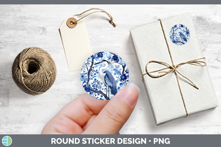 GorgeousBlue Chinoiserie Birds Stickers design.
