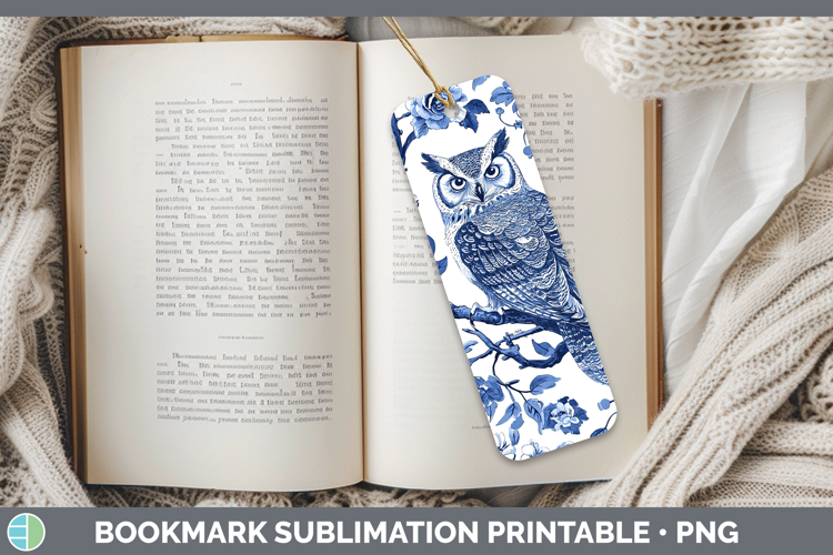 GorgeousBlue Chinoiserie Birds Bookmark design.