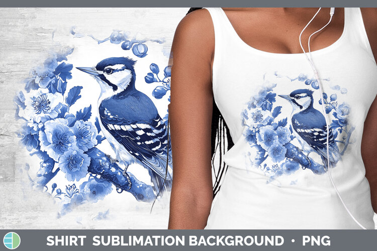 GorgeousBlue Chinoiserie Birds Shirt design.