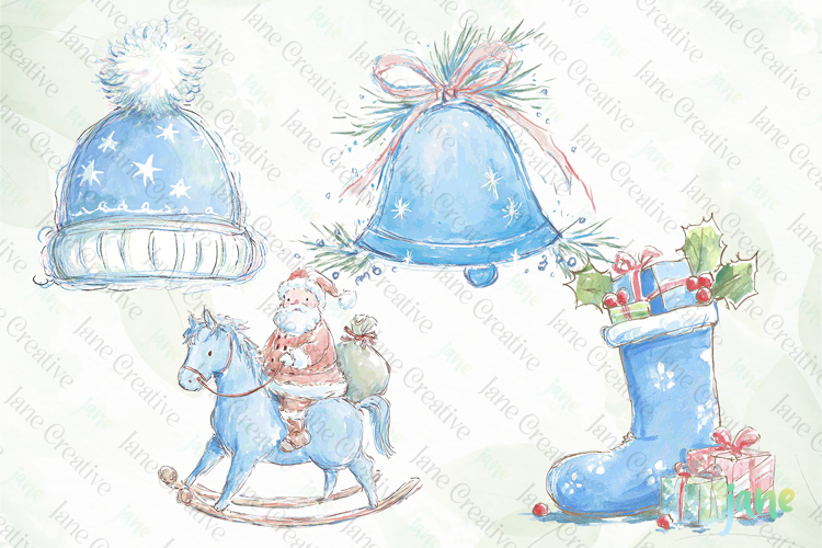 Blue Christmas Ornaments Clipart Image 24