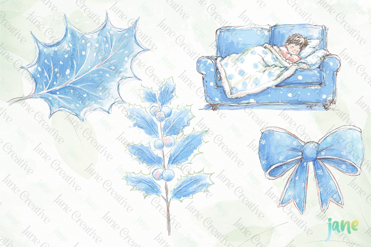 Blue Christmas Ornaments Clipart Image 23