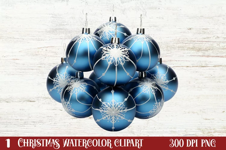 Blue Christmas Ornaments Clipart, Christmas PNG