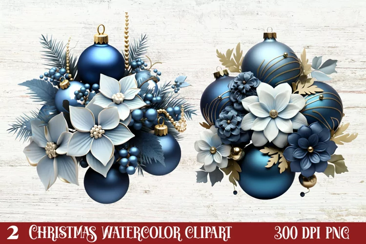 Blue Christmas Ornaments Clipart, Christmas PNG