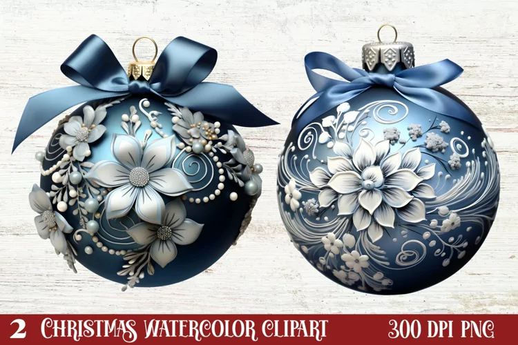 Blue Christmas Ornaments Clipart, Christmas PNG