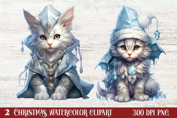 Blue Christmas Watercolor Clipart, Blue Christmas Sublimatio