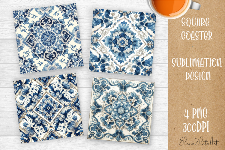 Portugal tile Coaster Design, Azulejo Coaster