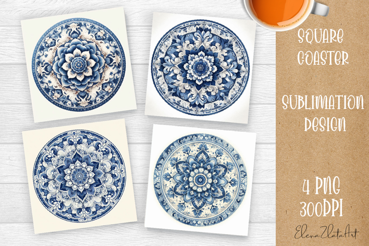 Portugal tile Coaster Design, Azulejo Coaster