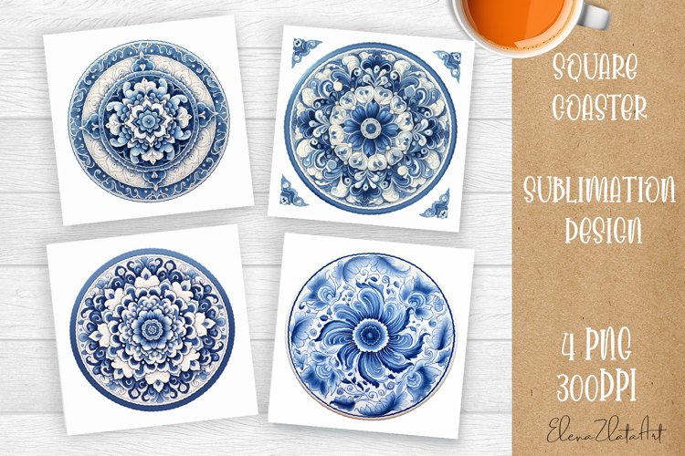 Portugal tile Coaster Design, Azulejo Coaster