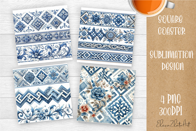 Portugal tile Coaster Design, Azulejo Coaster