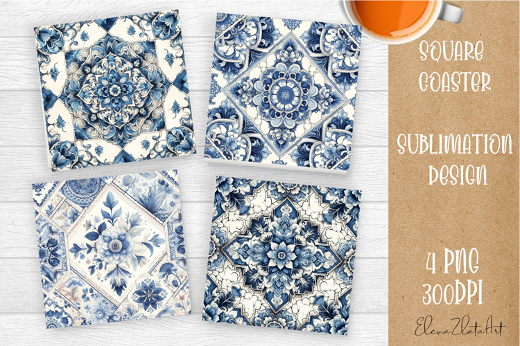 Portugal tile Coaster Design, Azulejo Coaster