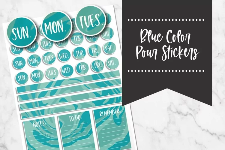Color Pour Planner Stickers