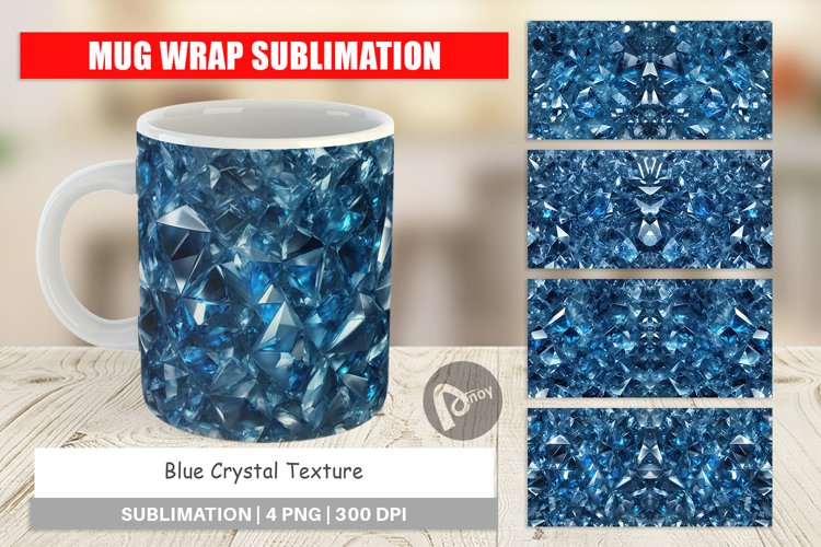 Mug Wrap Design Blue Crystal example image 1