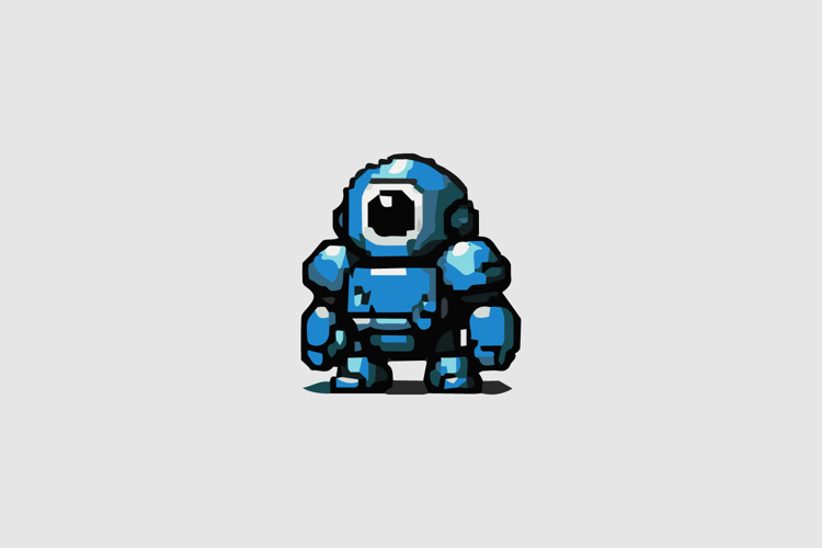 Blue Cyclops Droid Design Vector