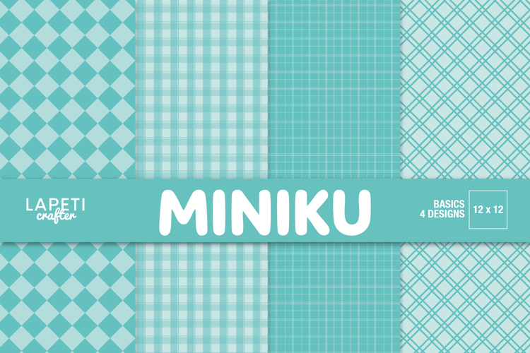 Blue Basic Digital Papers, Gingham Grid Diamond Patterns