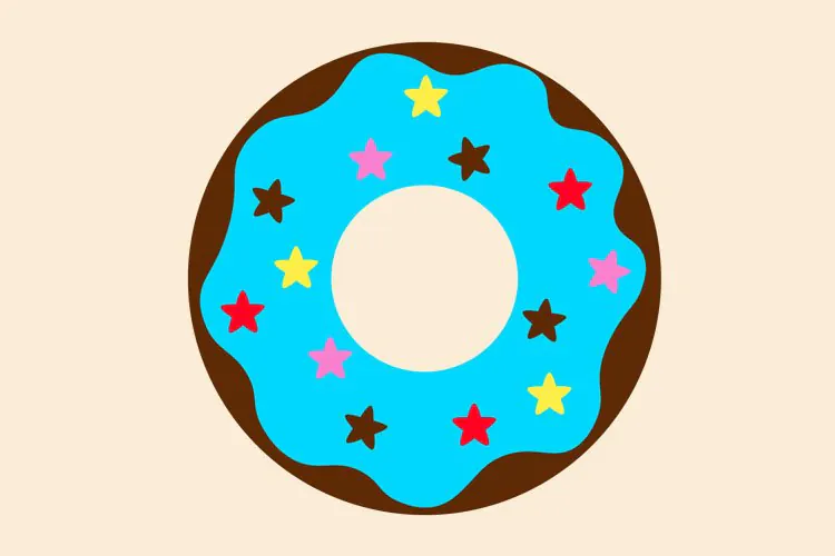 Blue Donut SVG | Chocolate Donut with Blue Icing Cut File