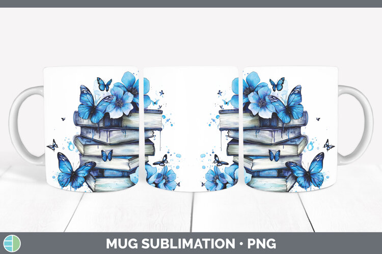 GorgeousBlue Drips Mug Wrap design.