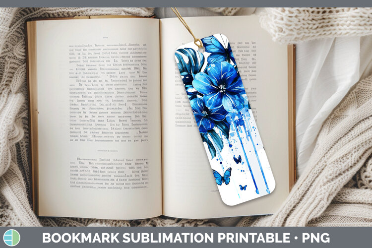 GorgeousBlue Drips Bookmark design.