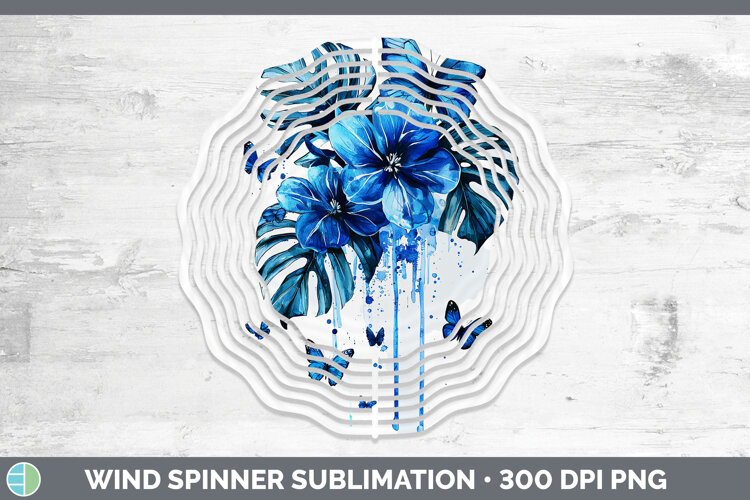 GorgeousBlue Drips Wind Spinner design.